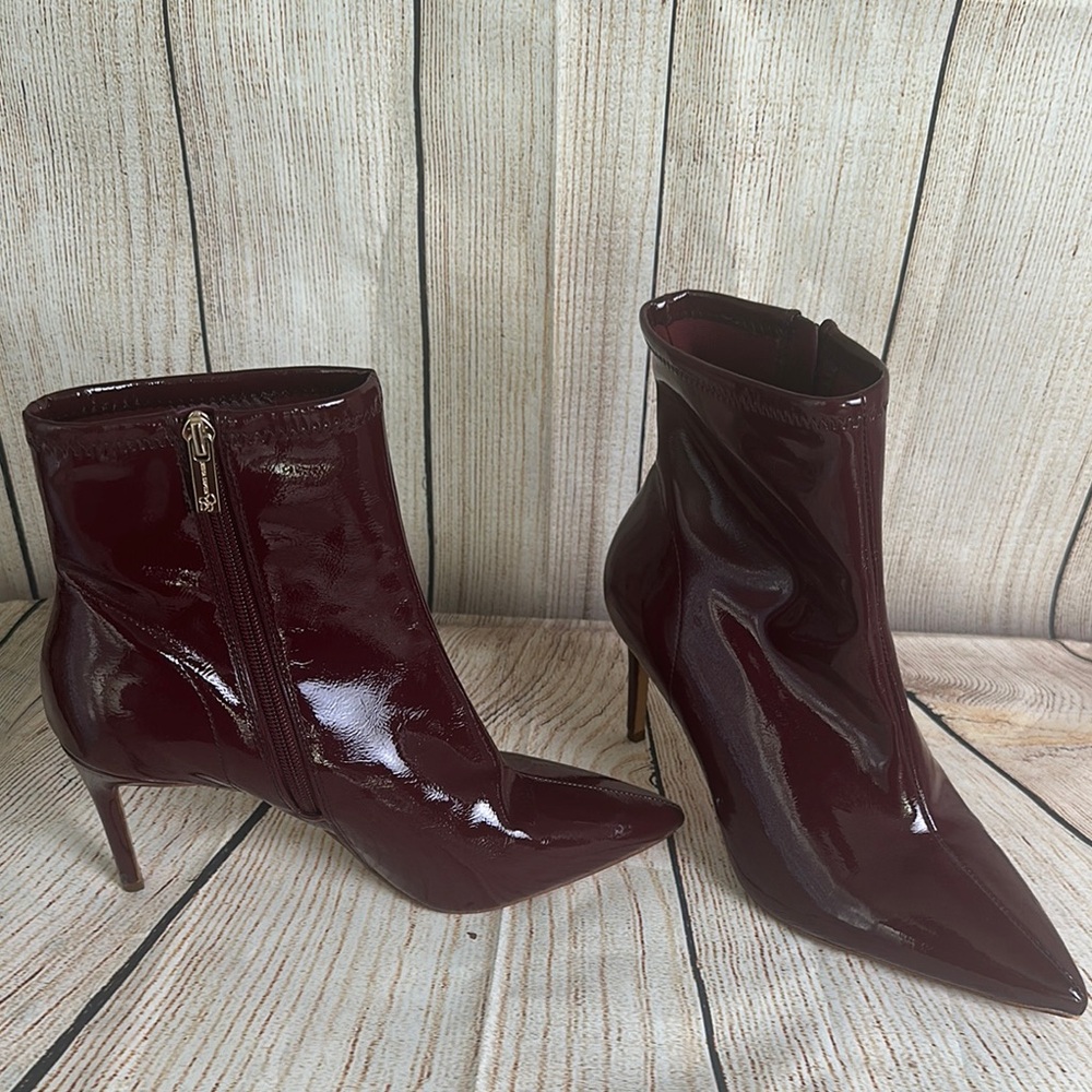 Jessica Simpson Glossy Burgundy Heeled Boots